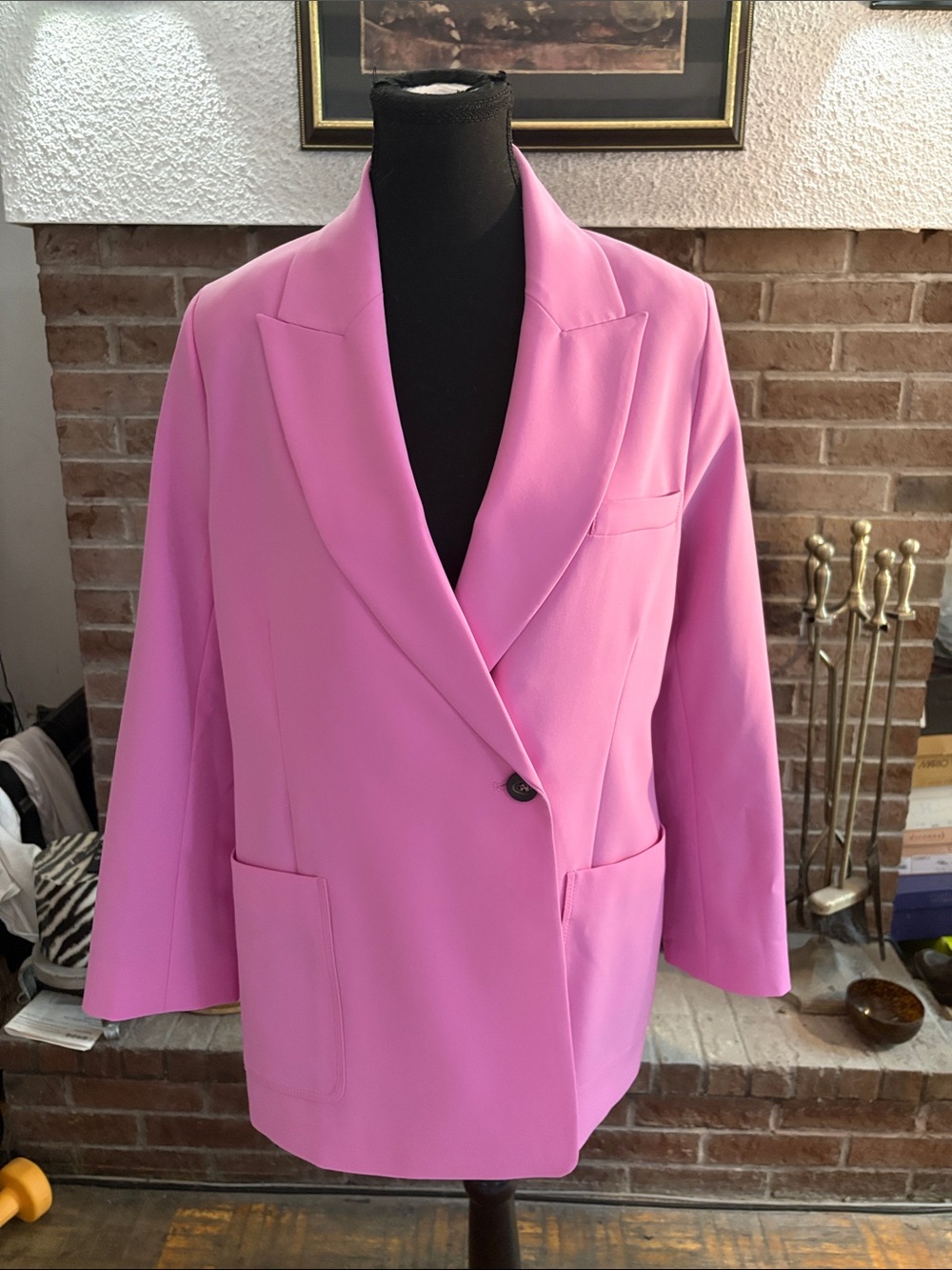 Jonathan Simkhai Bubblegum Pink Single-Button Blazer
